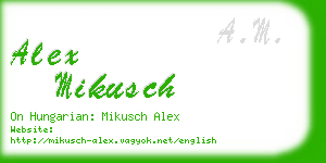 alex mikusch business card